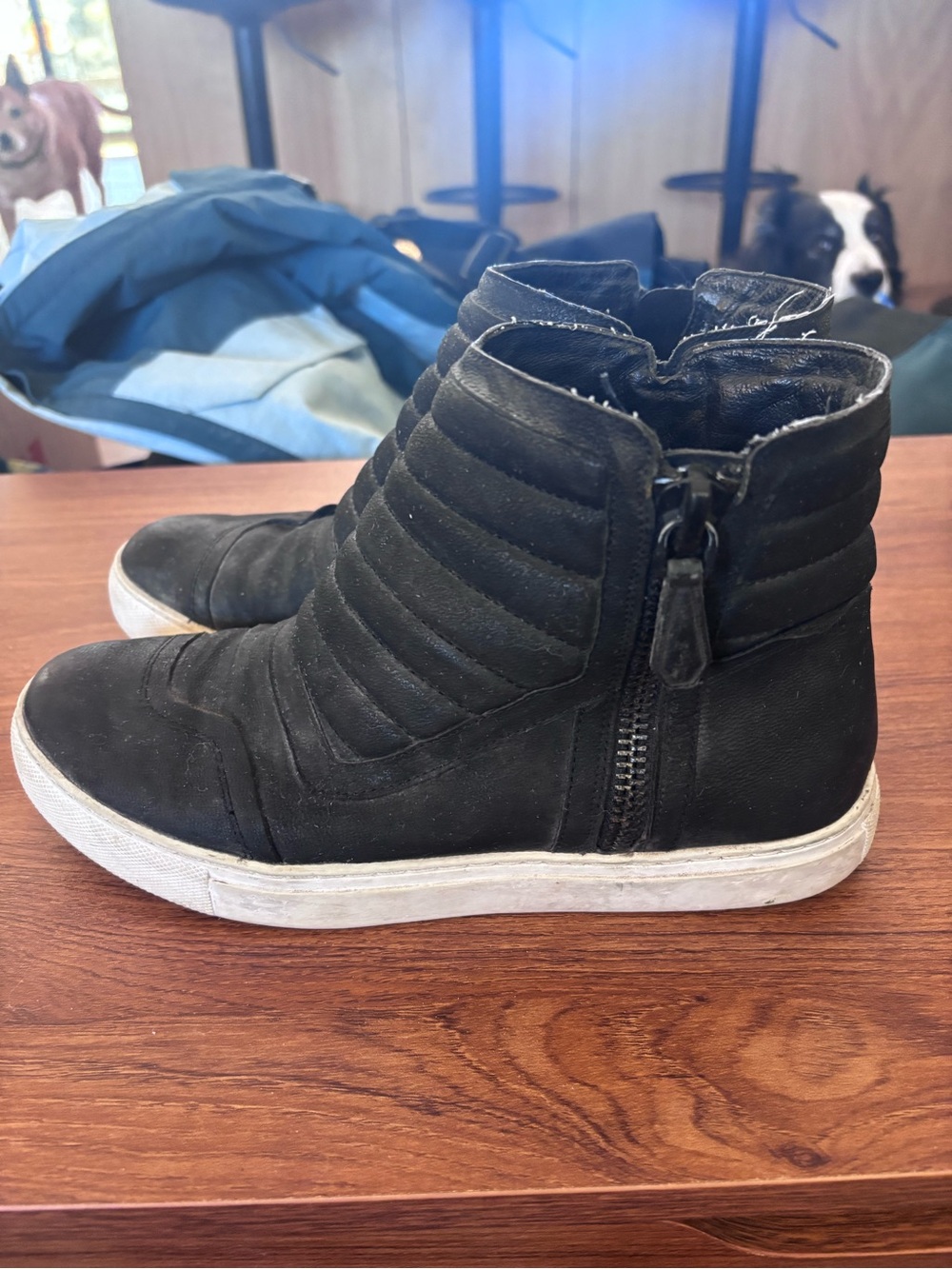 Kenneth Cole Black High-Top Zip Sneaker Booties